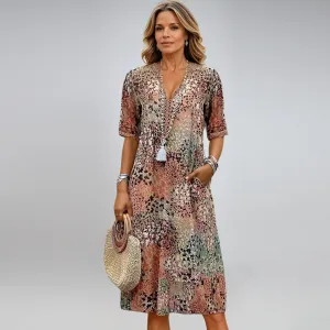 Eliana V-neck dress with pockets