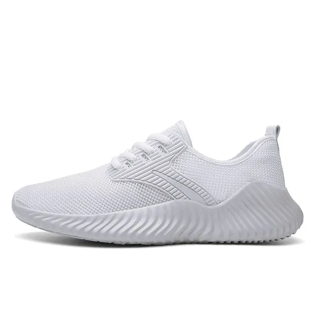 Fashion White Light Mesh Fly Woven Black Sneakers