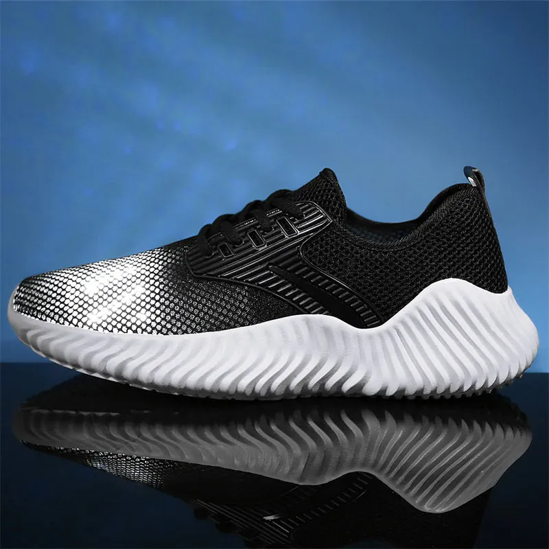 Fashion White Light Mesh Fly Woven Black Sneakers