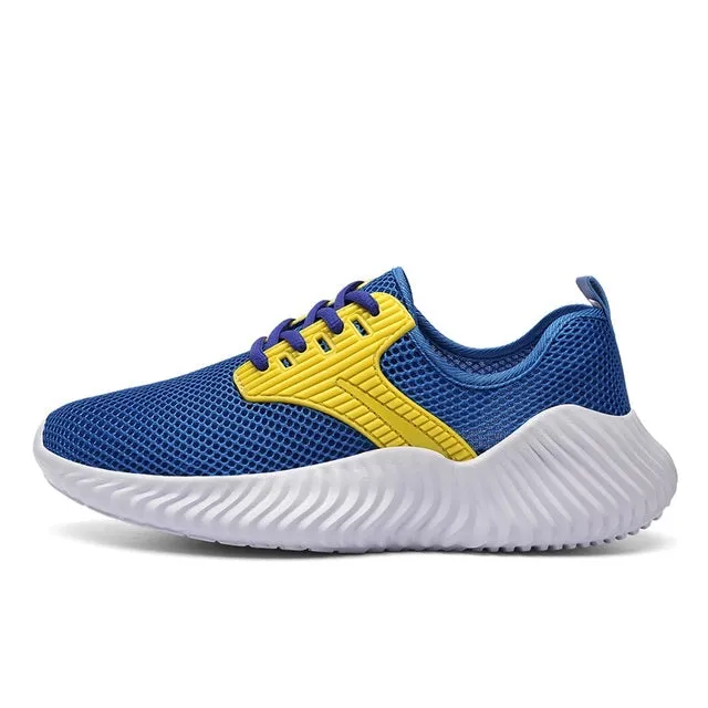 Fashion White Light Mesh Fly Woven Black Sneakers