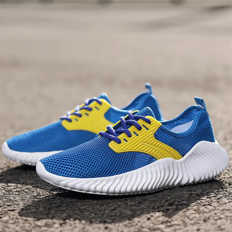 Fashion White Light Mesh Fly Woven Black Sneakers