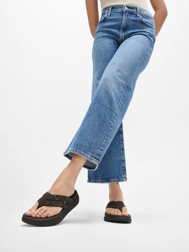 FitFlop F-Mode Go Leopard Webbing Strappy Sandals - Chocolate Mix