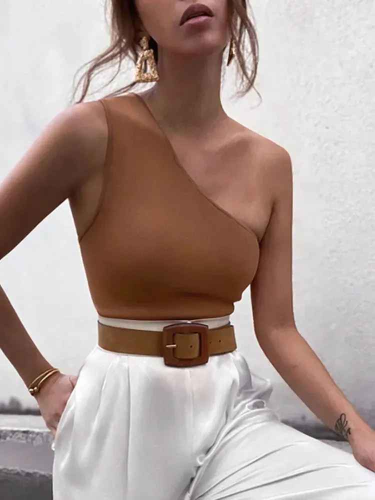 Flirty Flair One-Shoulder Crop Top
