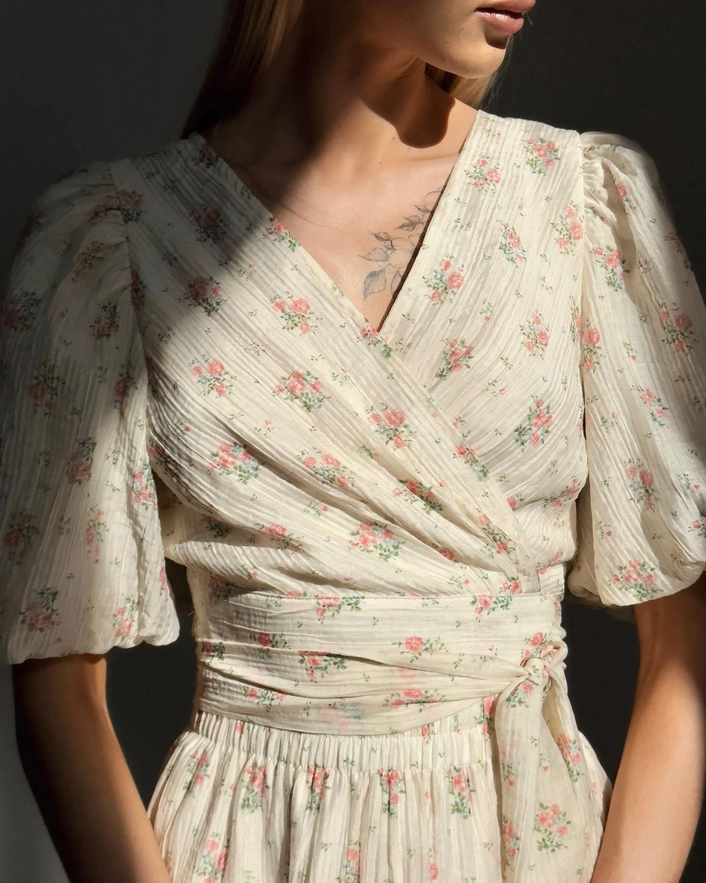 Floral Whisper Wrap Suit