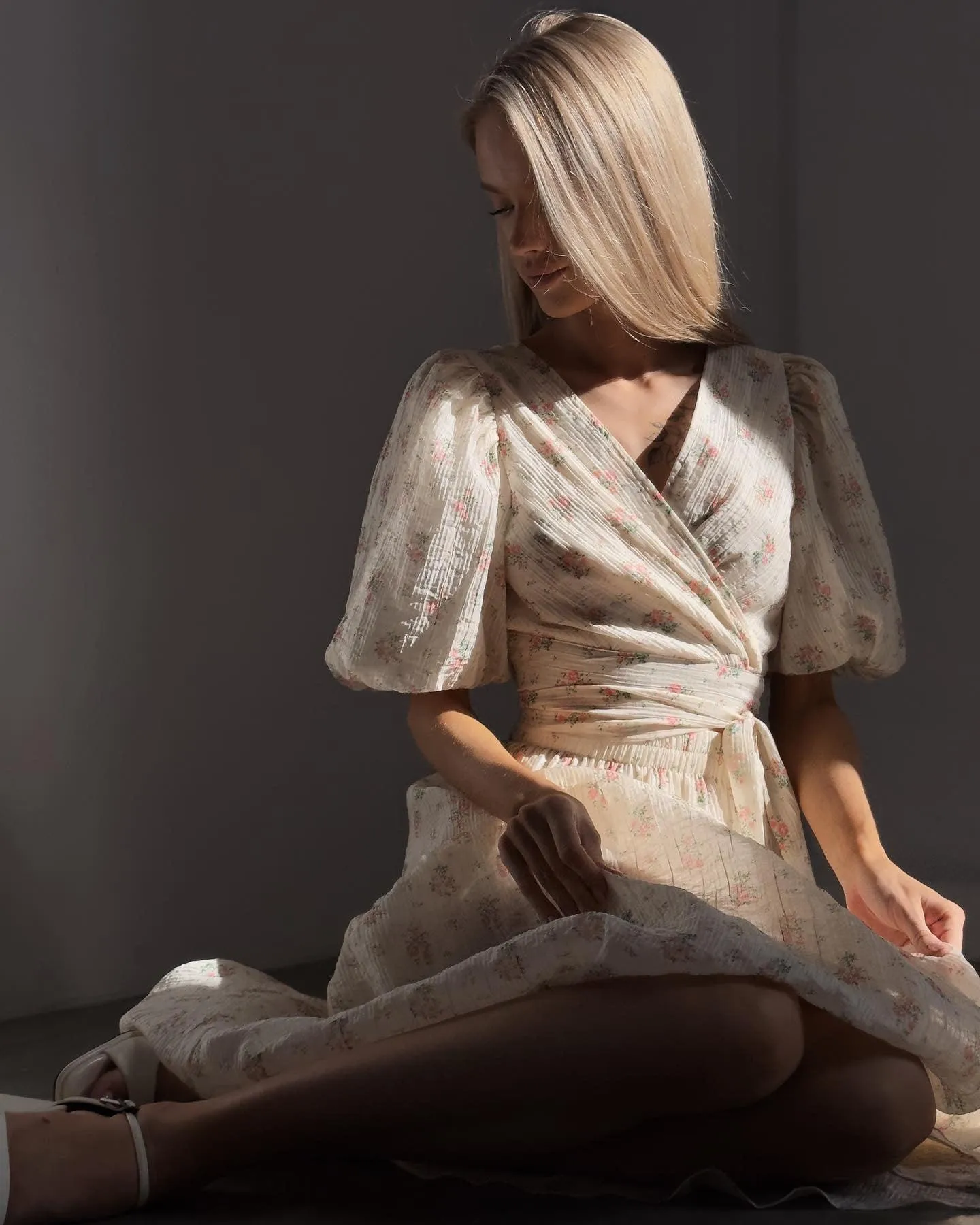 Floral Whisper Wrap Suit