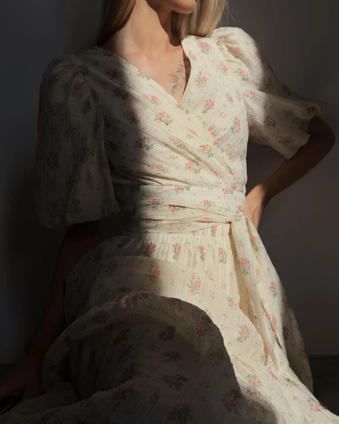 Floral Whisper Wrap Suit