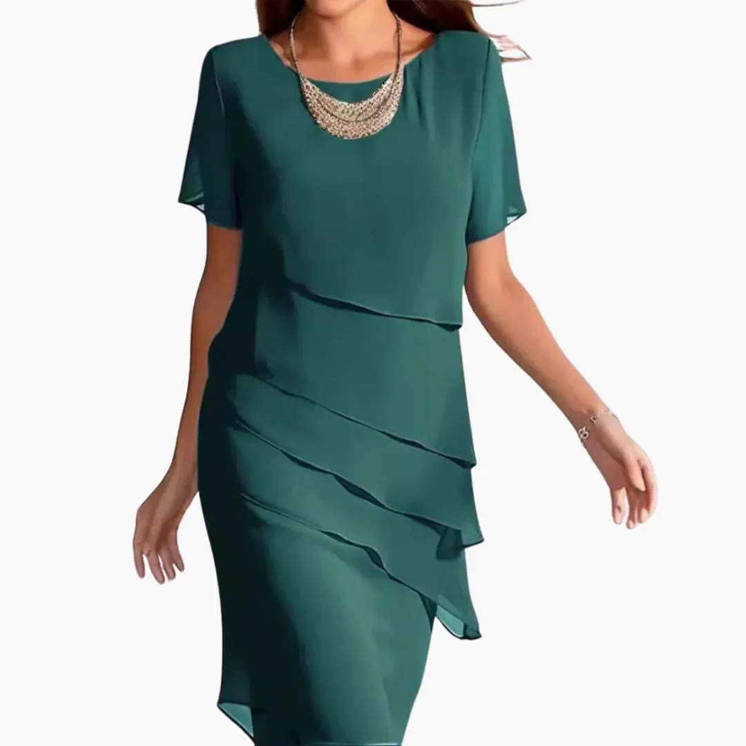 Flowy Midi Dress with Sleeves for Women