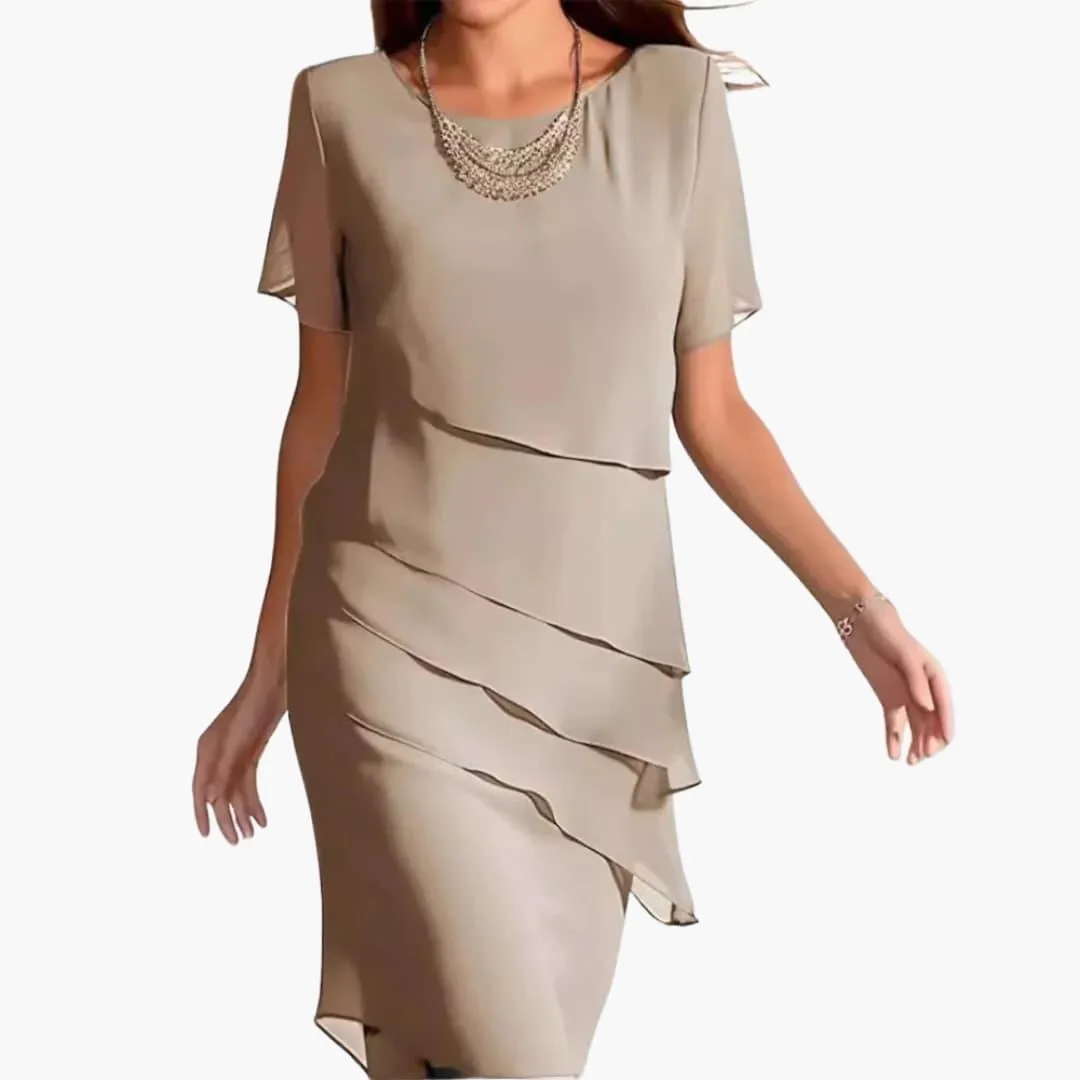 Flowy Midi Dress with Sleeves for Women