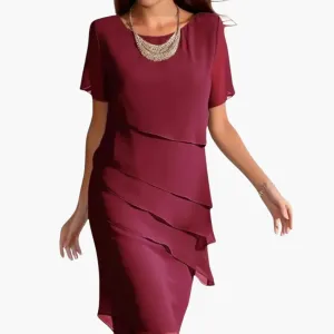 Flowy Midi Dress with Sleeves for Women