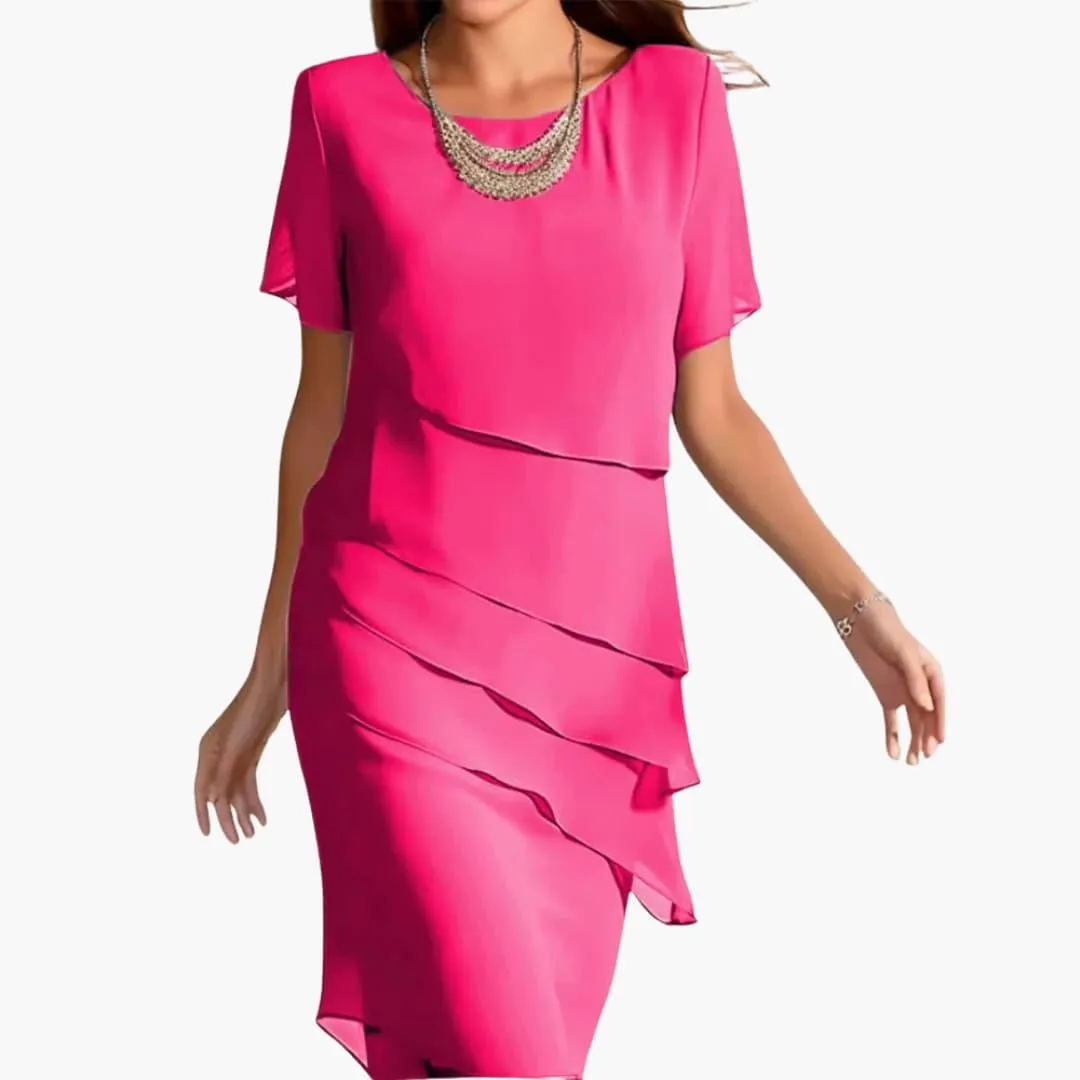 Flowy Midi Dress with Sleeves for Women