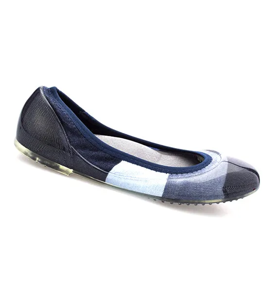ja-vie denim colorblock jelly flats shoes