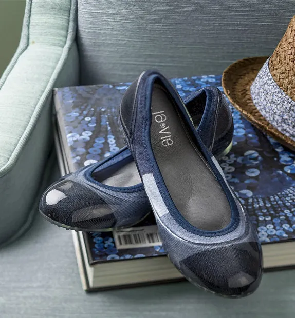 ja-vie denim colorblock jelly flats shoes