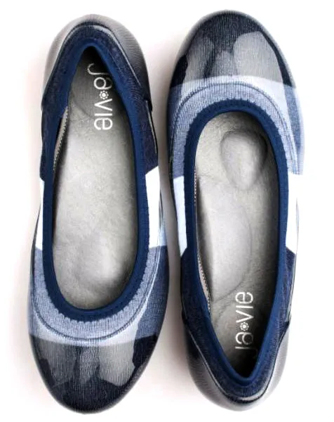 ja-vie denim colorblock jelly flats shoes