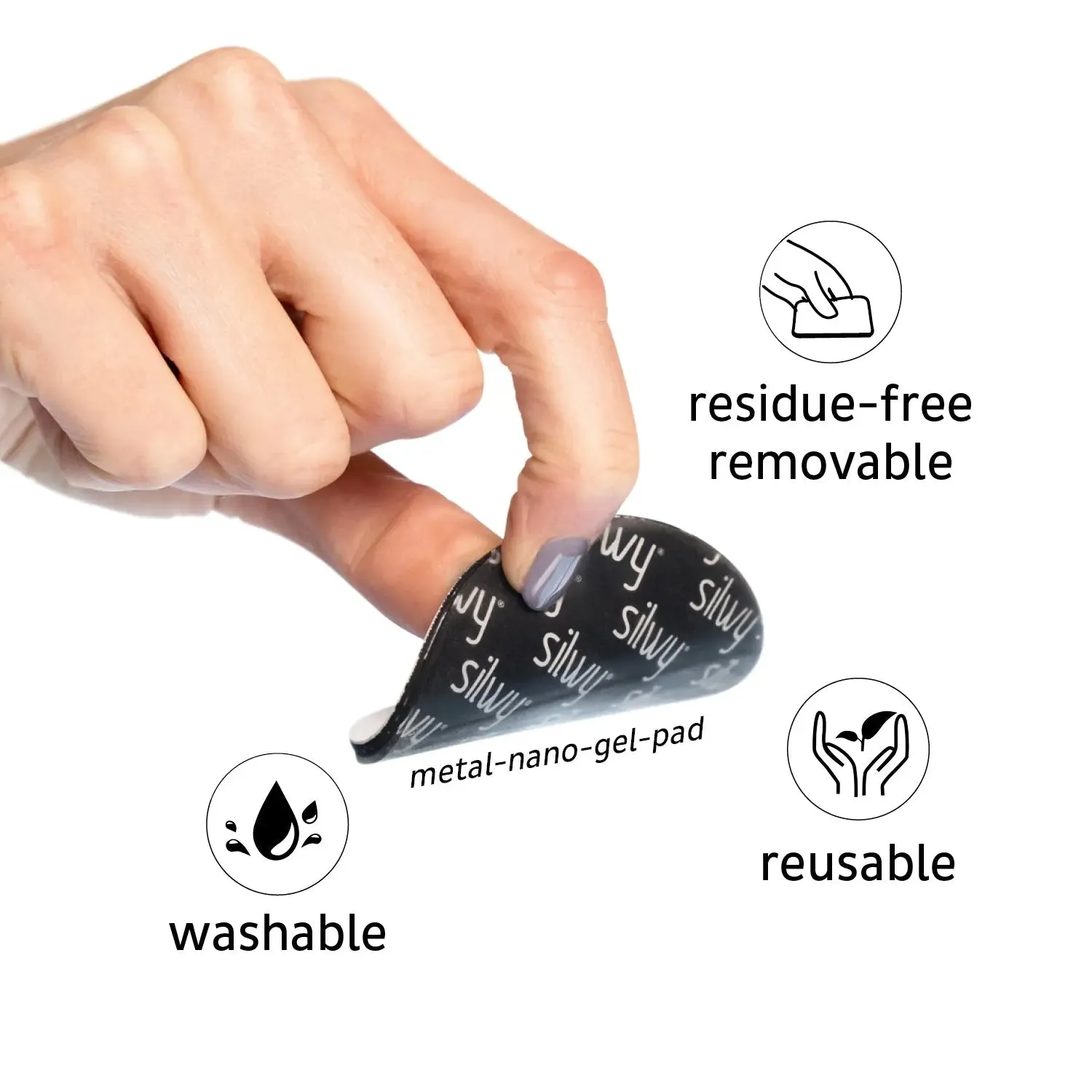 Magnetic Hook CLEVER BLACK incl. Pad BLACK By Silwy