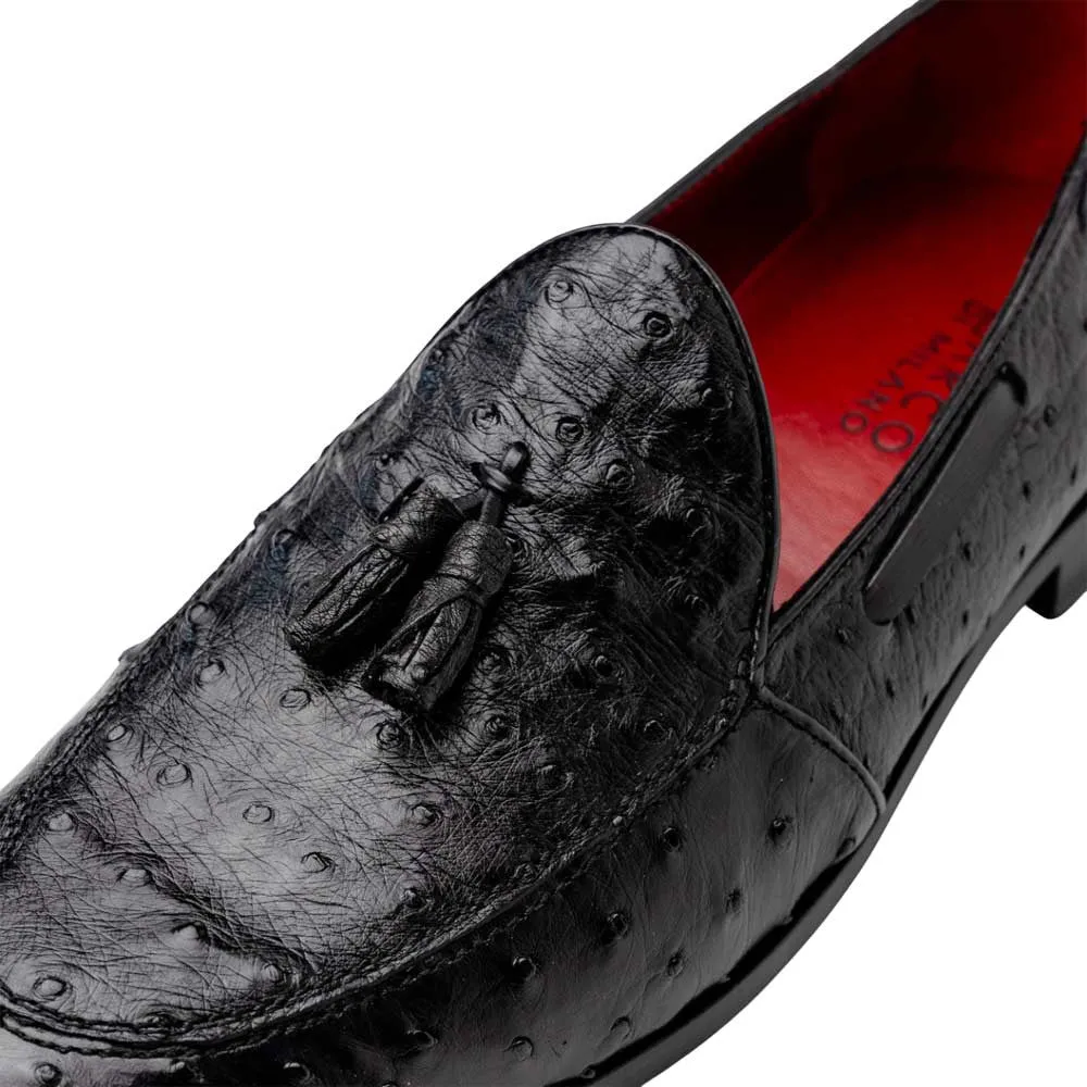 Marco Di Milano Aubiere Black Ostrich Loafers