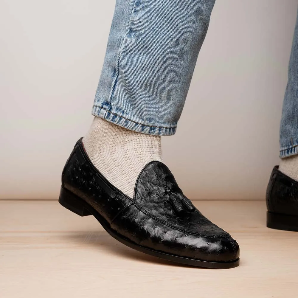 Marco Di Milano Aubiere Black Ostrich Loafers