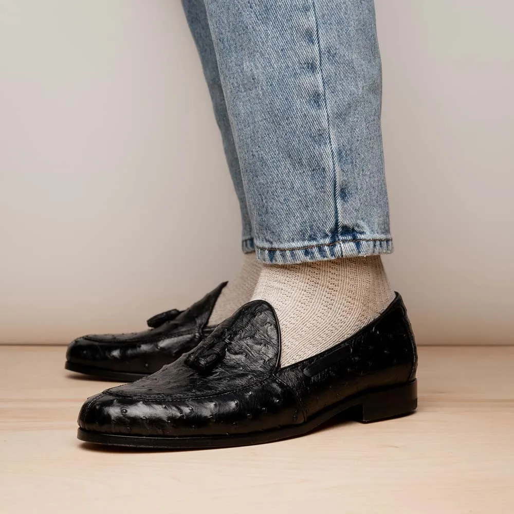 Marco Di Milano Aubiere Black Ostrich Loafers