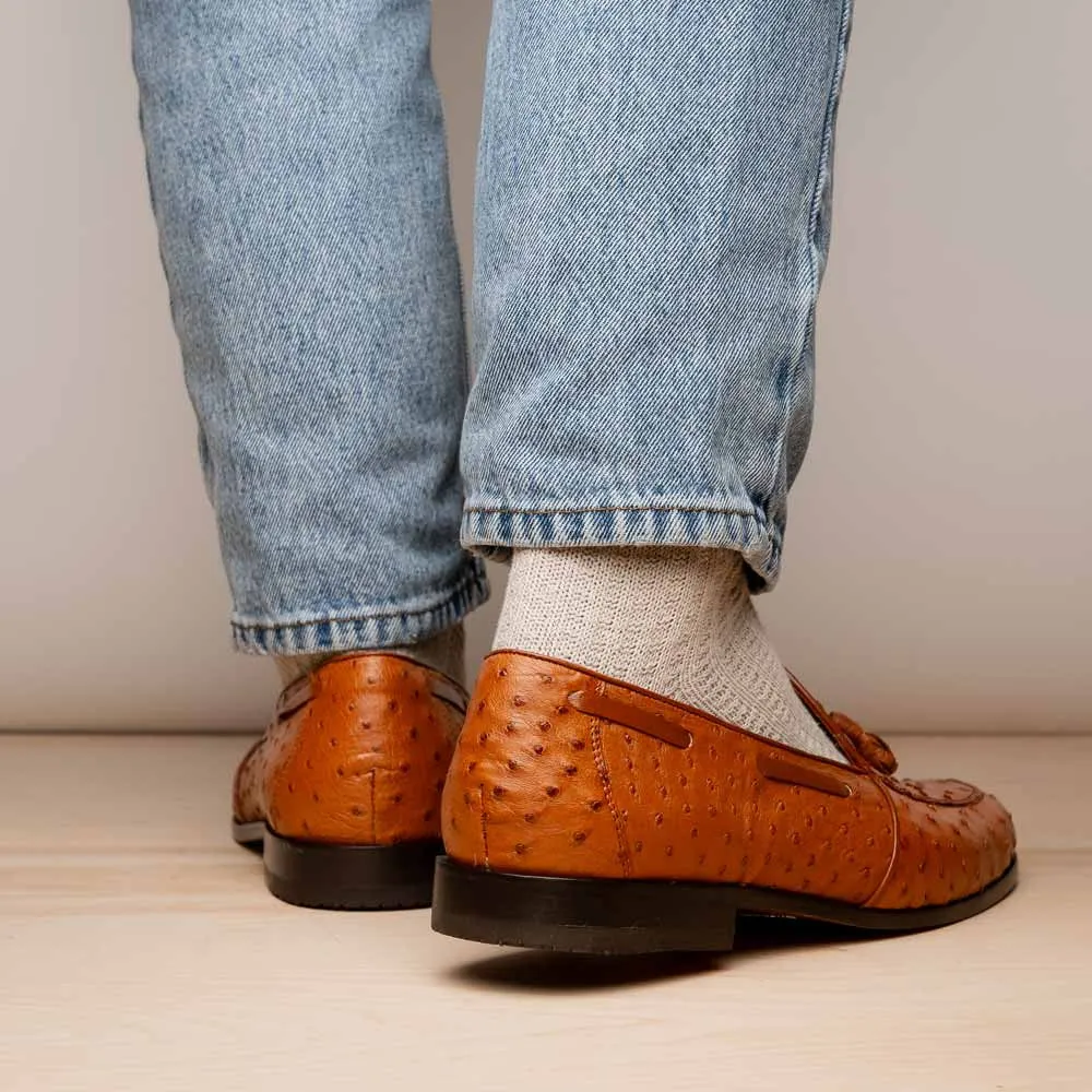Marco Di Milano Aubiere Cognac Ostrich Loafers