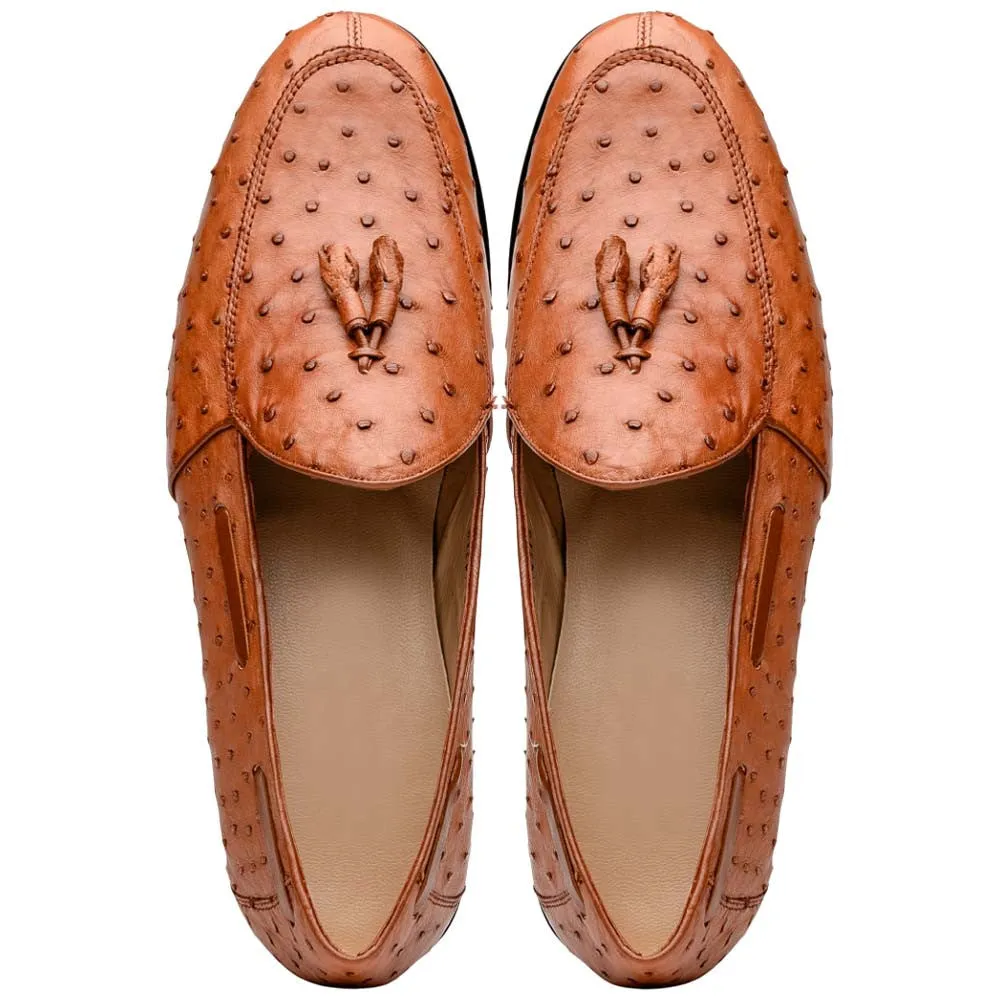 Marco Di Milano Aubiere Cognac Ostrich Loafers