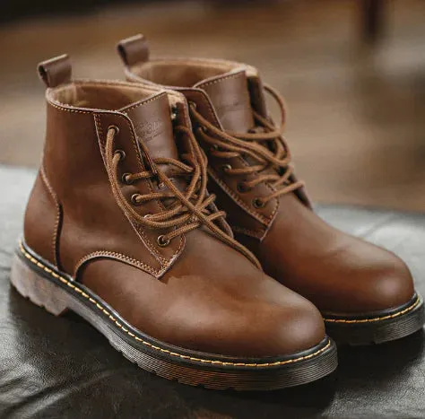 Martini Boots - Men's High-Top Leather Desert Boots (One Pair)
