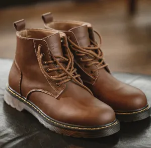 Martini Boots - Men's High-Top Leather Desert Boots (One Pair)