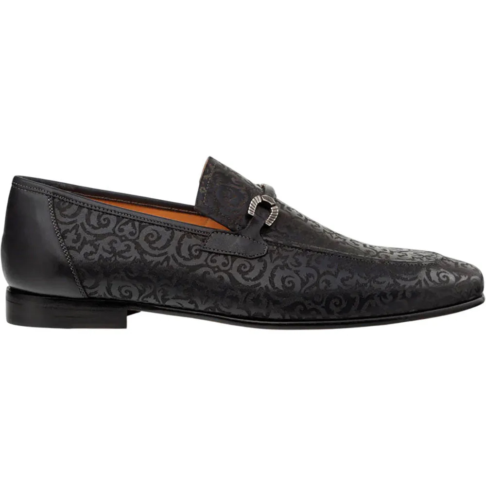 Mezlan Men's Alcaraz Laser-Embossed Bit-Saddle Slip-On in Black