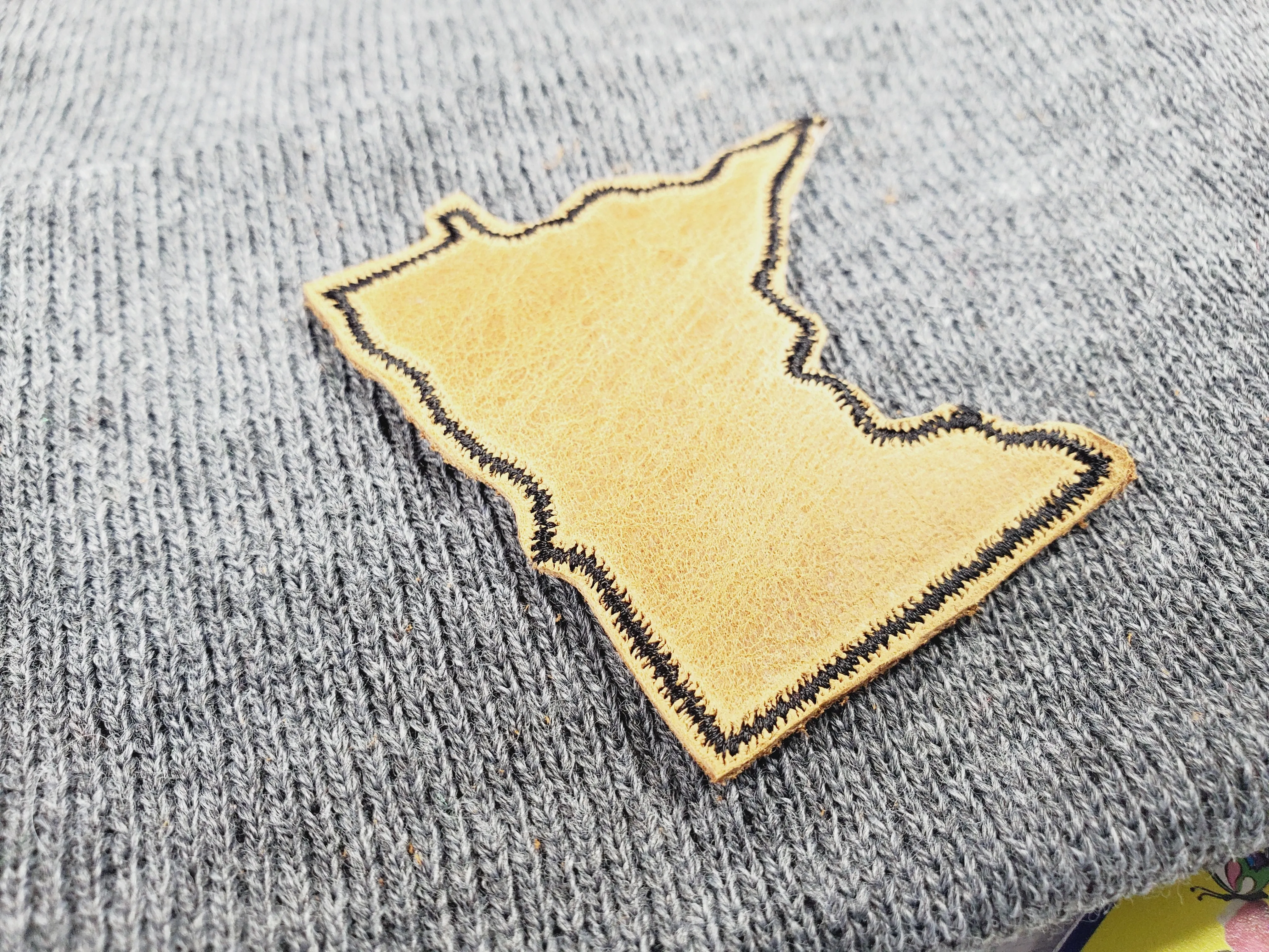 Minnesota State Italian Leather  2 X 2 Iron On Patch