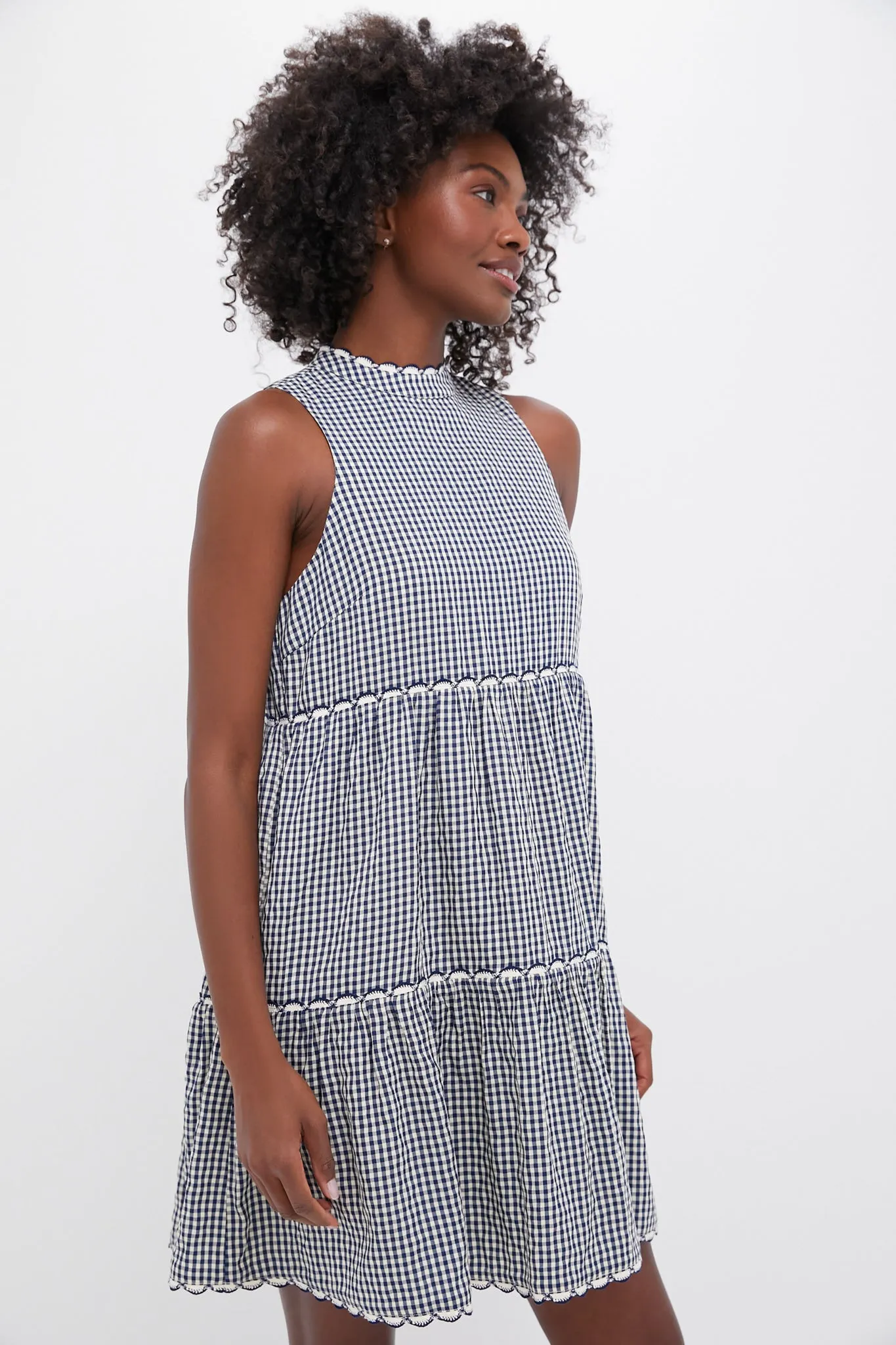 Navy Gingham Morgan Dress
