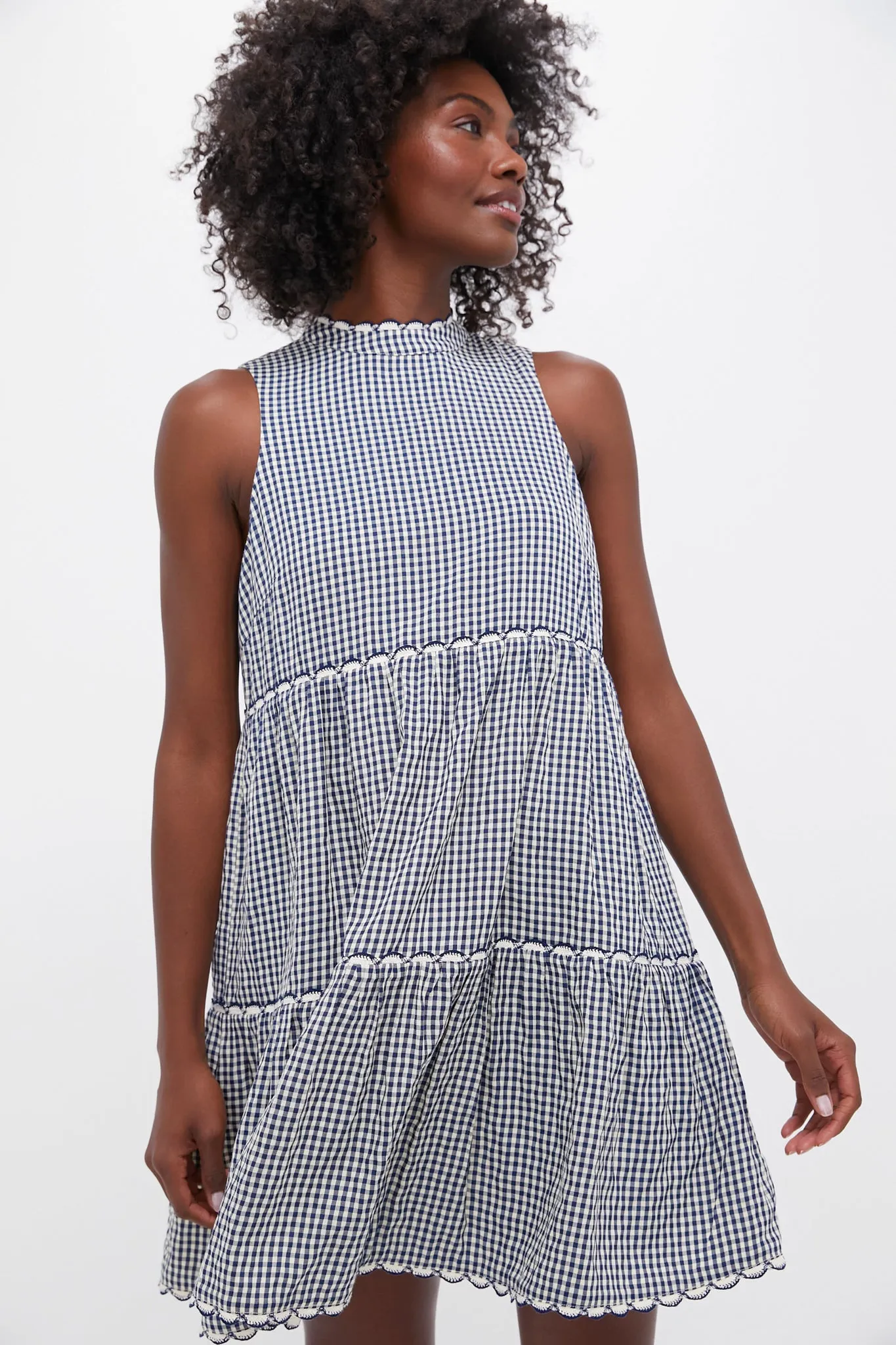 Navy Gingham Morgan Dress