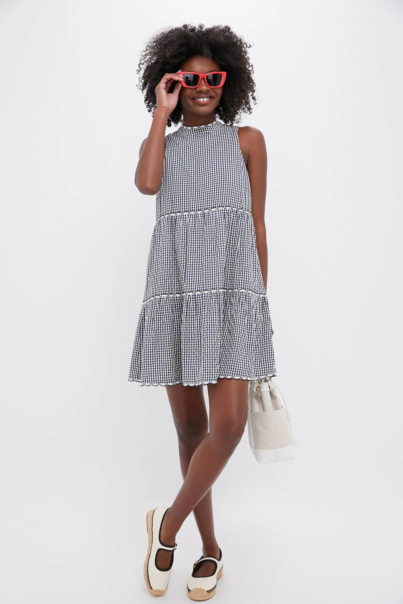 Navy Gingham Morgan Dress