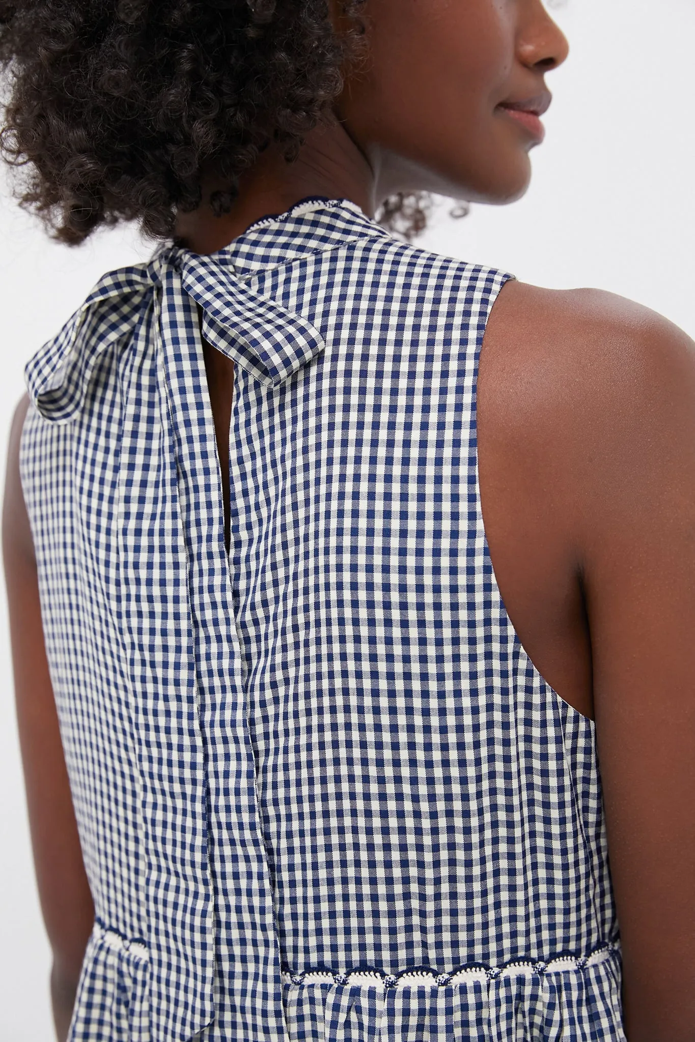 Navy Gingham Morgan Dress