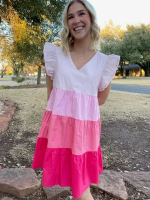 Poplin Colorblocked Dress