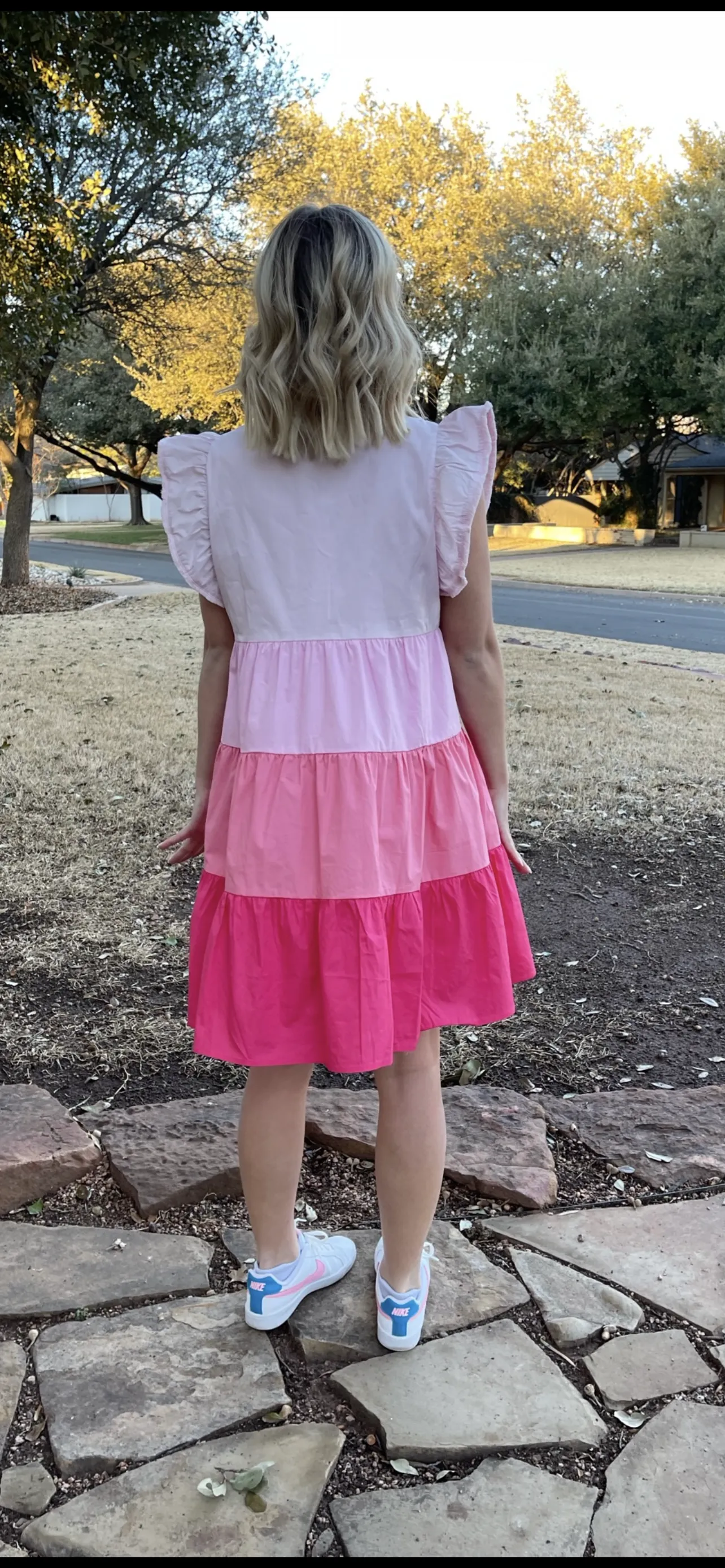 Poplin Colorblocked Dress
