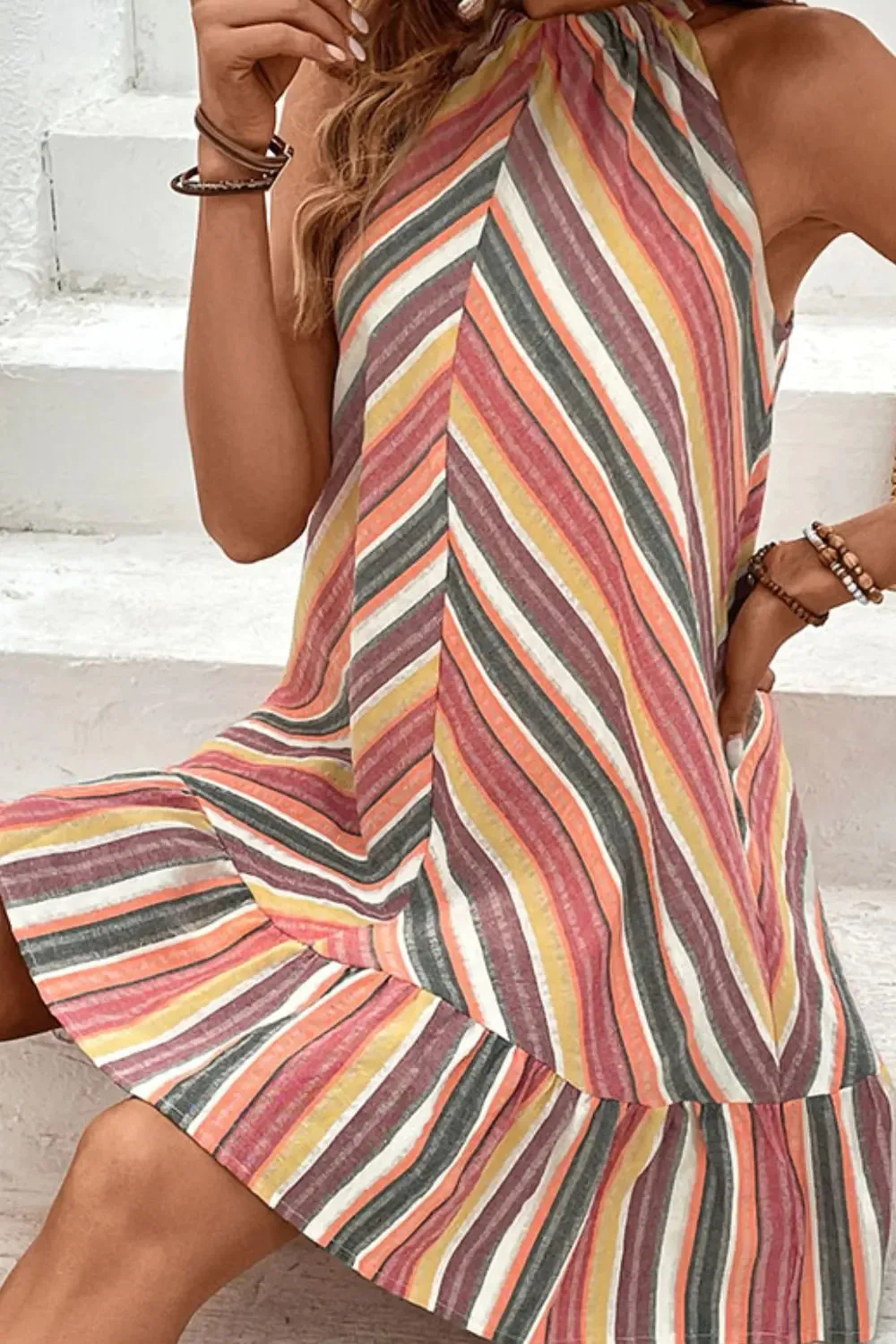 Sierra Dress - Bold Striped Dress With Vibrant Colors For Fun And Stylish Occasions
