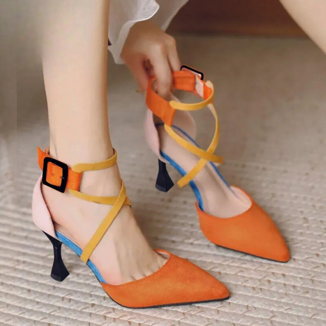 Stylish Orange Satrangi Pumps