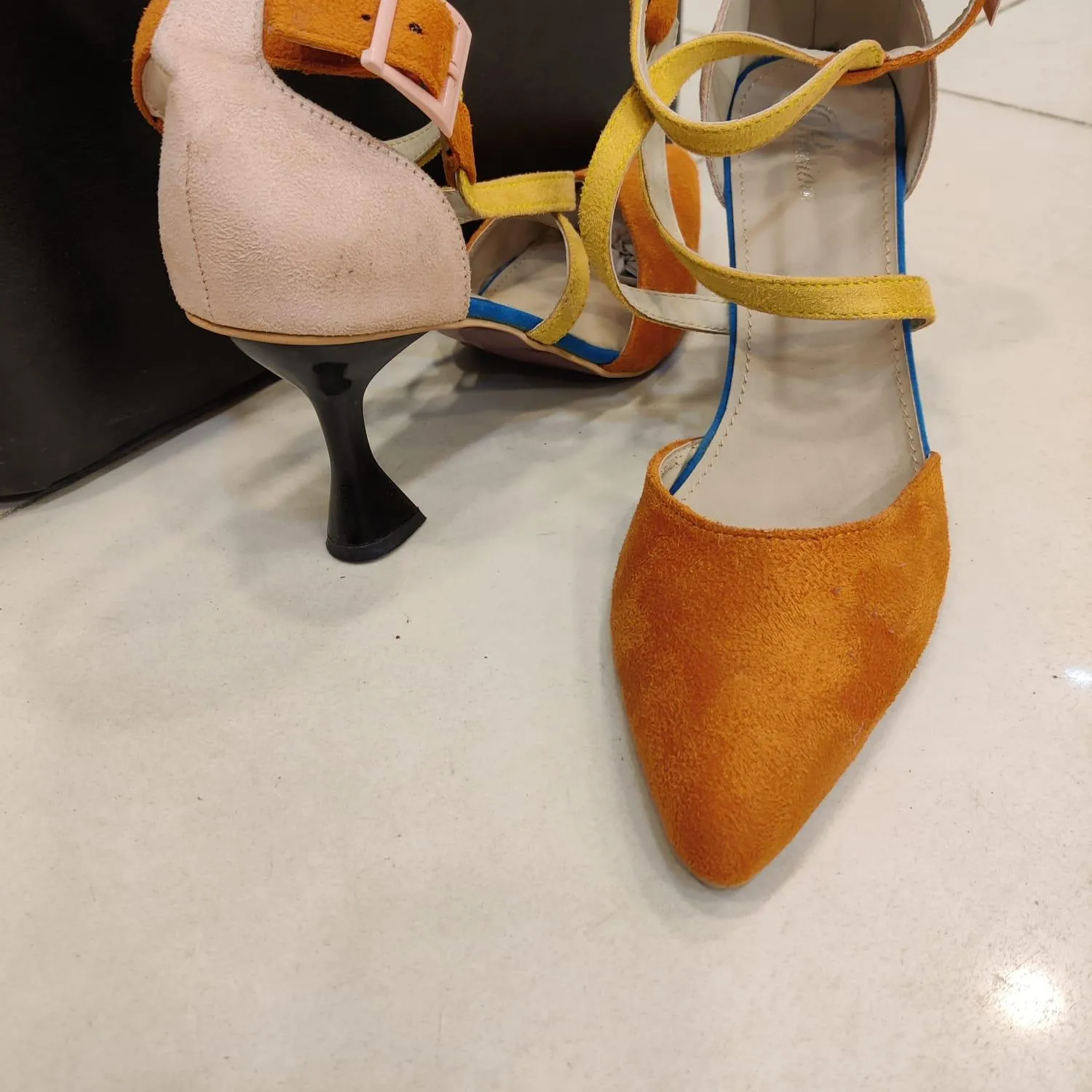 Stylish Orange Satrangi Pumps