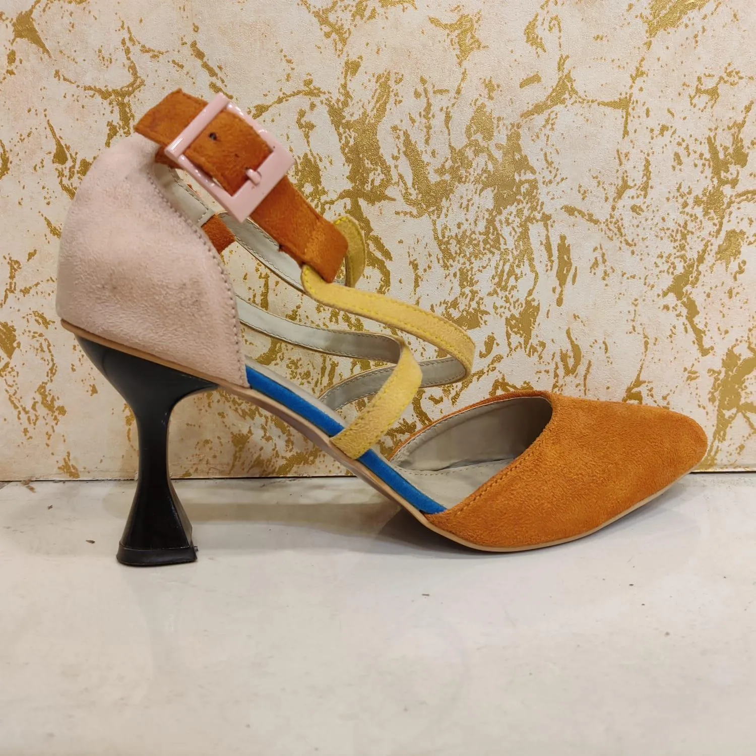 Stylish Orange Satrangi Pumps