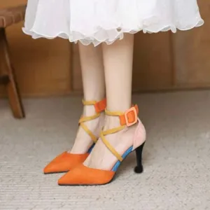 Stylish Orange Satrangi Pumps
