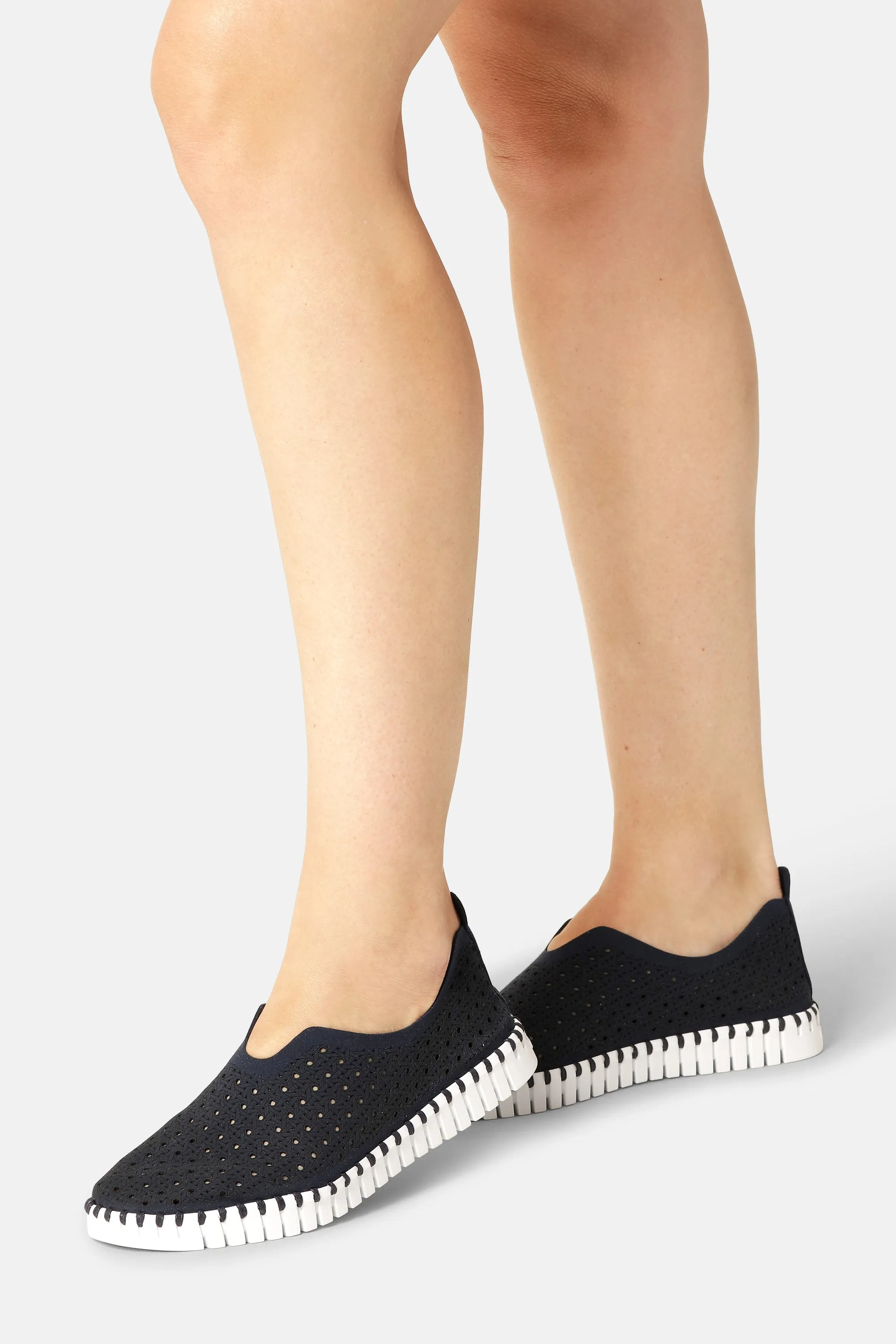 Tulip Slipper - Dark Indigo White