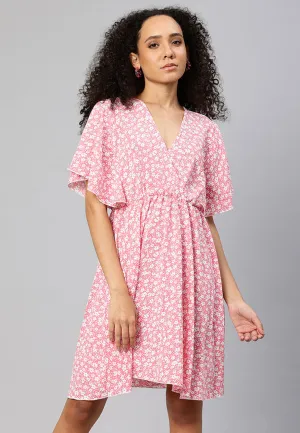 V-Neck Floral Midi Dress By RUW
