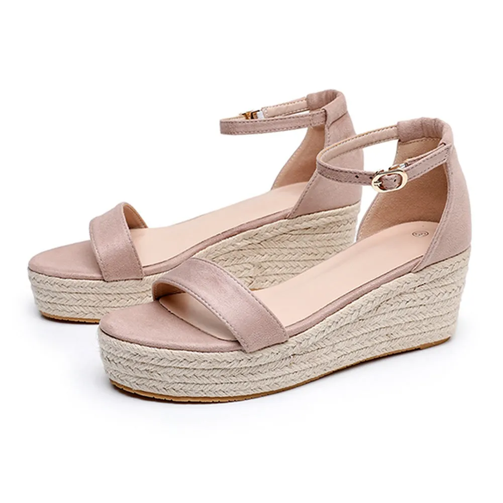 Wedge Heel Platform Shoes Bohemian Style Fish Mouth Sandals
