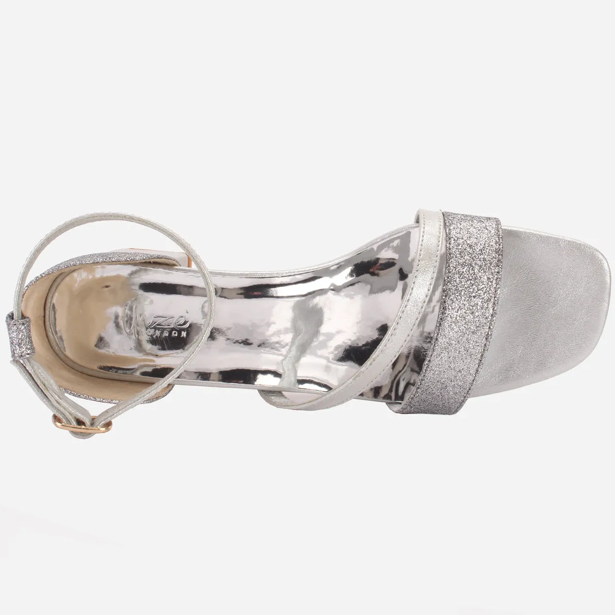 Womens "KAPUA" Shimmery Block Heel Sandals