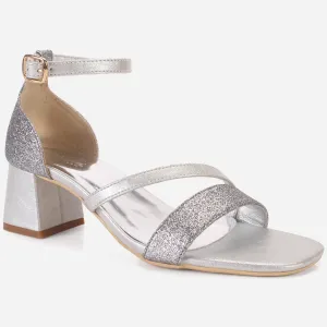 Womens "KAPUA" Shimmery Block Heel Sandals