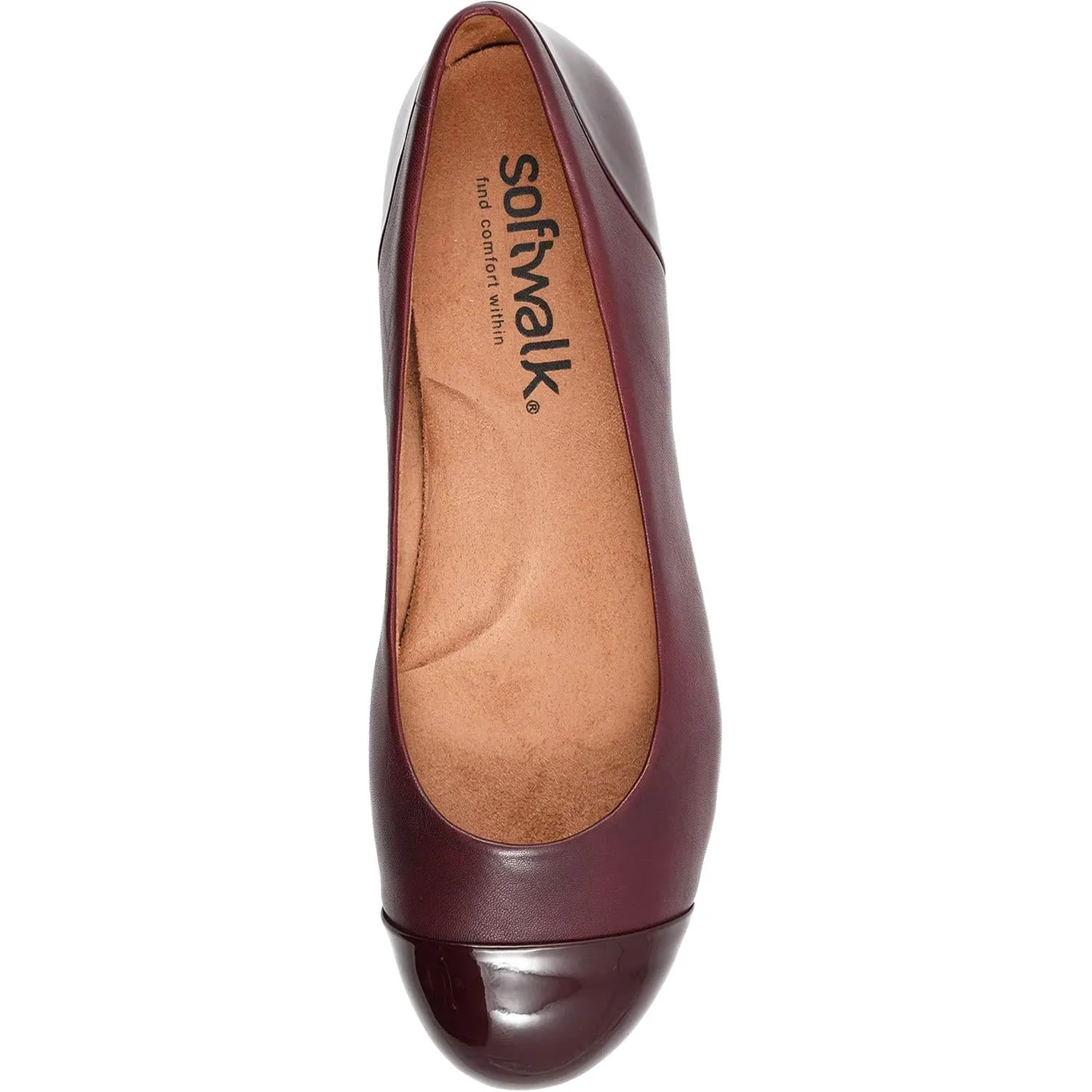 Women's SoftWalk Sonoma Cap Toe Dark Red Leather